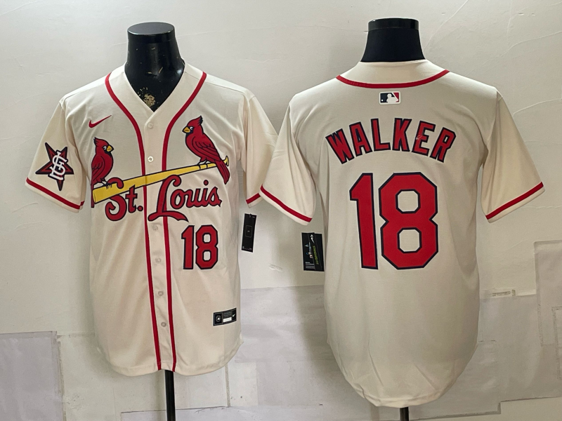 Men 2026 St.Louis Cardinals #18 Walker cream Nike MLB Jersey 0723002->st.louis cardinals->MLB Jersey